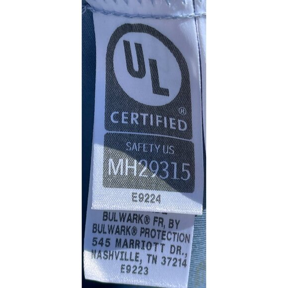 Bulwark Mens Size XL FR Blue Long-Sleeve Work Shirt With Dual Chest Pockets Cert - Picture 5 of 8